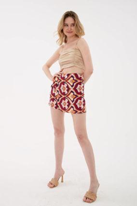 Jupe-short à motifs multiples