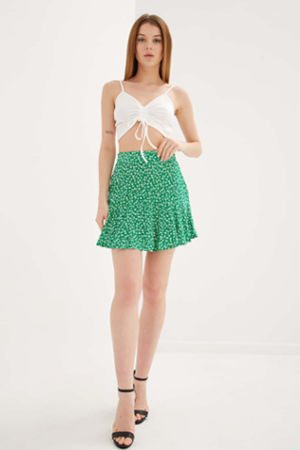Jupe avec short intégré à motifs Vert
