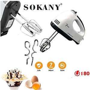 Sokany Batteur A Main- Noir-Blanc-2EN1-180 W -7 Vitesse-HE-133