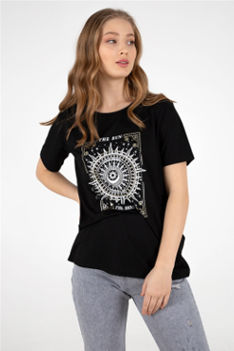 T-shirt imprimé Noir
