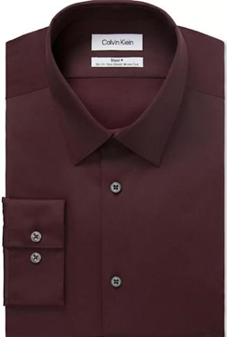 Chemise habillée Calvin Klein pour hommes, coupe ajustée en sergé à motif chevrons avec stretch