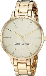 Montre-bracelet pour femmes de Nine West avec cristaux accentués.